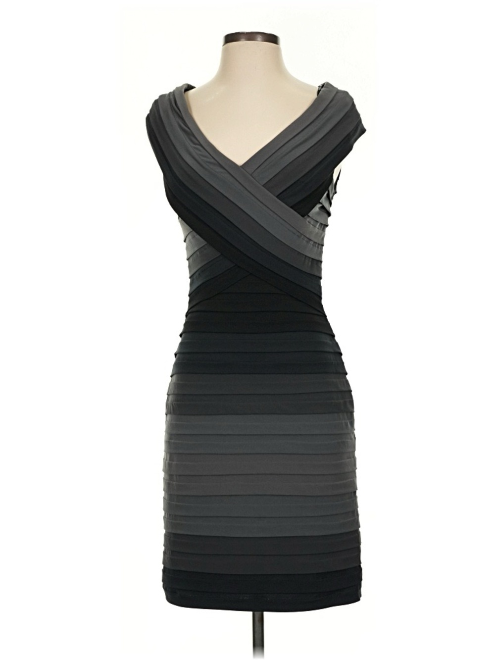 Tadashi Shoji Designer Sleeveless Ombre Sheath Cocktail Dress - Gray